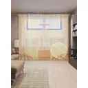 Тюль на шторной ленте Баскетбольный старт 310х265 см цвет оранжевый