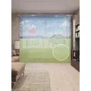 Тюль на шторной ленте Спокойный гольф 310х265 см цвет синий