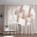 Тюль на шторной ленте Органза шенилл 250x260 см рисунок полоски цвет бежевый