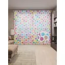 Тюль на шторной ленте Элементы красок 310х265 см рисунок вензель цвет оранжевый