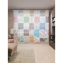 Тюль на шторной ленте Геометрические миры 310х265 см рисунок вензель цвет оранжевый