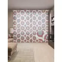 Тюль на шторной ленте Круглые узлы 310х265 см рисунок вензель цвет кирпичный