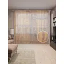 Тюль на шторной ленте Функциональные врата 310х265 см рисунок растительный цвет оранжевый