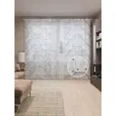 Тюль на шторной ленте Серая дверь 310х265 см рисунок растительный цвет серый