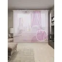 Тюль на шторной ленте Королевская спальня 310х265 см цвет розовый