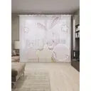 Тюль на шторной ленте Звездный зайчик 310х265 см цвет розовый