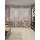 Тюль на шторной ленте Классический орнамент-3 310х265 см рисунок вензель цвет коричневый