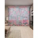 Тюль на шторной ленте Мирные гранаты 310х265 см рисунок растительный цвет зеленый