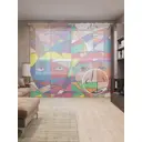 Тюль на шторной ленте Витражные лица 310х265 см цвет оранжевый