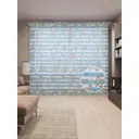 Тюль на шторной ленте Море крушений 310х265 см рисунок природный цвет бирюзовый