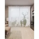 Тюль на шторной ленте Клич лося 310х265 см цвет коричневый