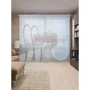 Тюль на шторной ленте Экзотический бассейн 310х265 см цвет коричневый