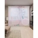 Тюль на шторной ленте Милая русалка 310х265 см рисунок природный цвет фиолетовый