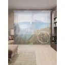 Тюль на шторной ленте Туманная местность 310х265 см рисунок природный цвет коричневый