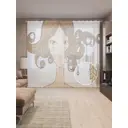 Тюль на шторной ленте Пшеничное украшение 310х265 см цвет коричневый