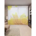 Тюль на шторной ленте Солнечный цветок 310х265 см рисунок растительный цвет желтый