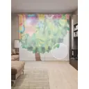 Тюль на шторной ленте Метаморфозное дерево 310х265 см рисунок растительный цвет зеленый