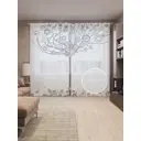 Тюль на шторной ленте Кружковое дерево 310х265 см рисунок растительный цвет черный