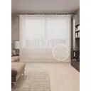 Тюль на шторной ленте Листовые линии 310х265 см рисунок вензель цвет коричневый