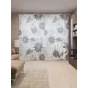 Тюль на шторной ленте Цветочные узоры-5 310х265 см рисунок растительный цвет черный