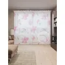 Тюль на шторной ленте Цветочные узоры-15 310х265 см рисунок растительный цвет розовый