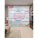 Тюль на шторной ленте Полосатый кит 310х265 см цвет розовый