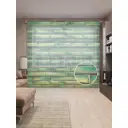 Тюль на шторной ленте Бамбуковая ограда 310х265 см рисунок растительный цвет зеленый