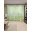 Тюль на шторной ленте Бескрайний бамбуковый лес 310х265 см рисунок растительный цвет зеленый