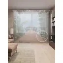 Тюль на шторной ленте Морская беседка 310х265 см рисунок природный цвет коричневый