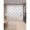 Тюль на шторной ленте Яйцеголовый парад 310х265 см рисунок вензель цвет розовый