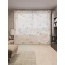 Тюль на шторной ленте Прекрасные ракушки 310х265 см рисунок природный цвет коричневый