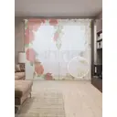 Тюль на шторной ленте Розы для сердца 310х265 см рисунок растительный цвет красный