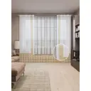 Тюль на шторной ленте Оконные узоры 310х265 см рисунок растительный цвет коричневый