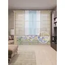 Тюль на шторной ленте Оконное цветение 310х265 см рисунок растительный цвет коричневый