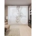 Тюль на шторной ленте Опытный саксофонист 310х265 см цвет коричневый