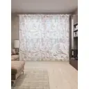 Тюль на шторной ленте Музыкальная выставка 310х265 см рисунок вензель цвет коричневый