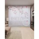 Тюль на шторной ленте Падающие лепестки 310х265 см рисунок растительный цвет розовый