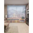 Тюль на шторной ленте Отблески веселья 310х265 см цвет оранжевый