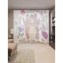 Тюль на шторной ленте Радостный медведь 310х265 см цвет коричневый