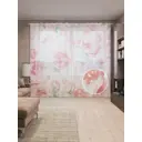 Тюль на шторной ленте Мысли о цветах 310х265 см рисунок растительный цвет красный