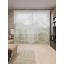 Тюль на шторной ленте Горный хребет за водопадом 310х265 см рисунок природный цвет зеленый