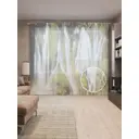 Тюль на шторной ленте Зеленеющий водопад 310х265 см рисунок природный цвет зеленый