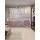 Тюль на шторной ленте Яркая осень 310х265 см рисунок природный цвет коричневый