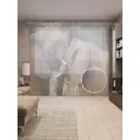 Тюль на шторной ленте Слоны обнимаются 310х265 см цвет коричневый