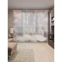 Тюль на шторной ленте Облачный замок 310х265 см цвет розовый