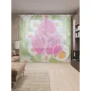 Тюль на шторной ленте Цветочные экземпляры 310х265 см рисунок растительный цвет розовый