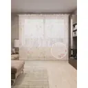 Тюль на шторной ленте Цветочная территория 310х265 см рисунок растительный цвет розовый