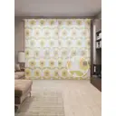 Тюль на шторной ленте Узоры с подсолнухами-2 310х265 см рисунок растительный цвет желтый