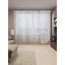 Тюль на шторной ленте Березовый лес 310х265 см рисунок природный цвет серый