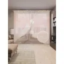 Тюль на шторной ленте Облачное дерево 310х265 см рисунок природный цвет розовый